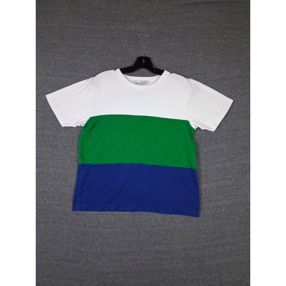 VTG Jones Wear Womens Shirt‎ S Blue Green Colorblock Preppy Normcore USA Made